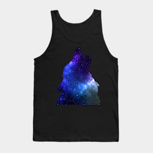 Galaxy Wolf howl Tank Top